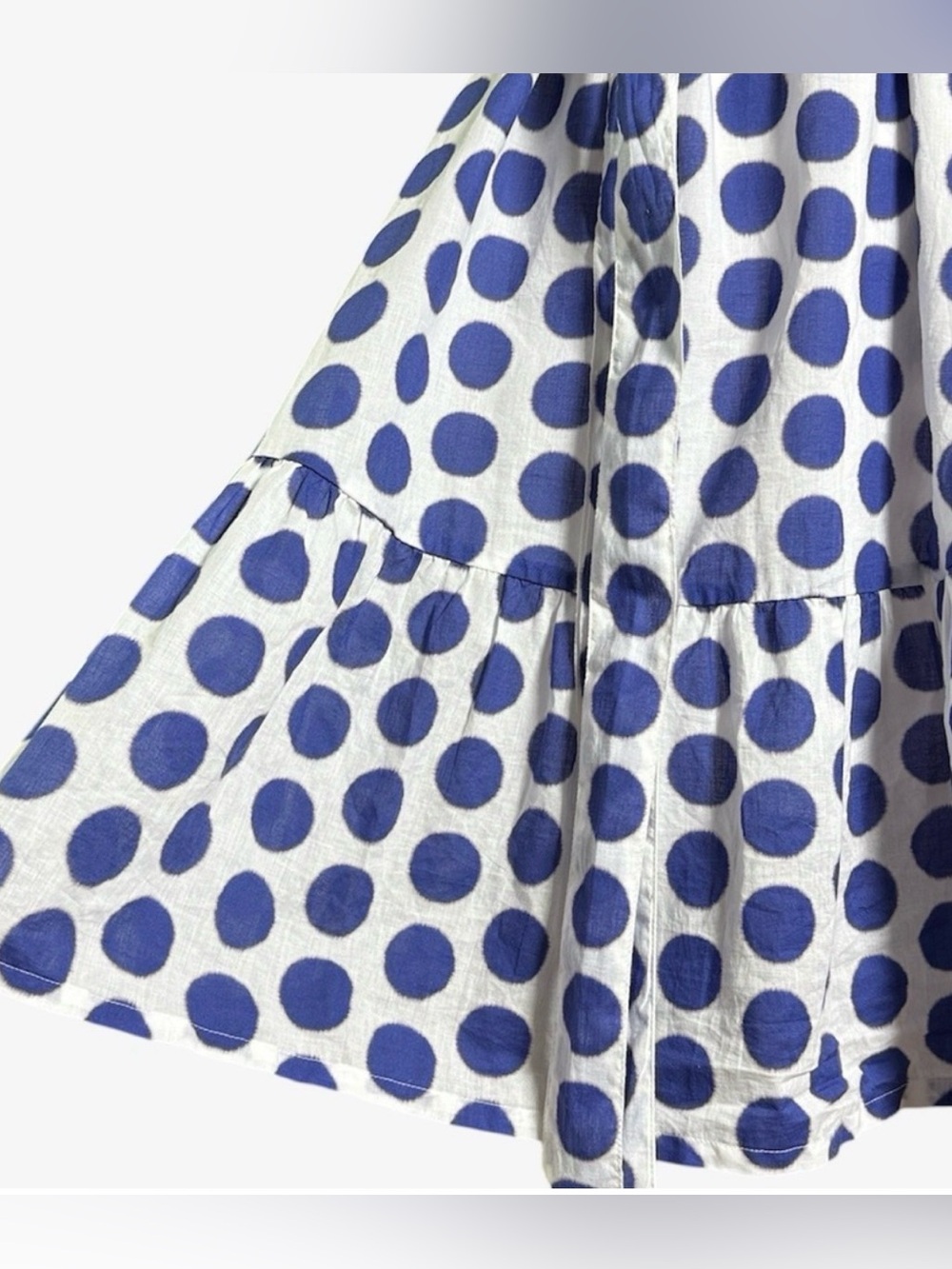Boden White Halter Mini Dress with Blue Polka Dots - Picture 8 of 16